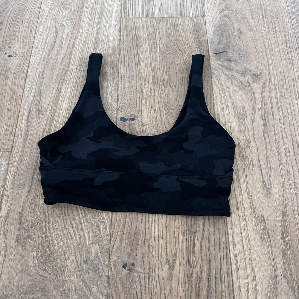 lululemon athletica Black Camouflage Sports Bra with Wide Straps